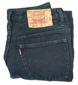 Vintage Levi's 505 XX Men's Dark Green/Black Straight Leg Jeans 31W x 27L USA